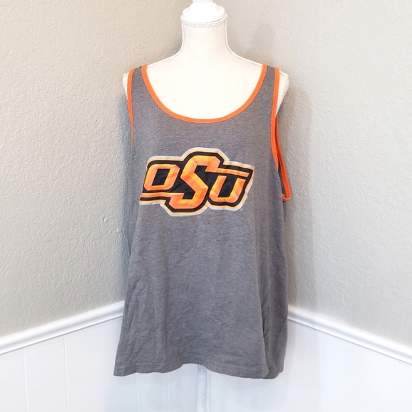 OSU Cowboy Men 2XL X-Large Gray Orange Soft Athletic Gym Tank Top Shirt - Picture 4 of 6